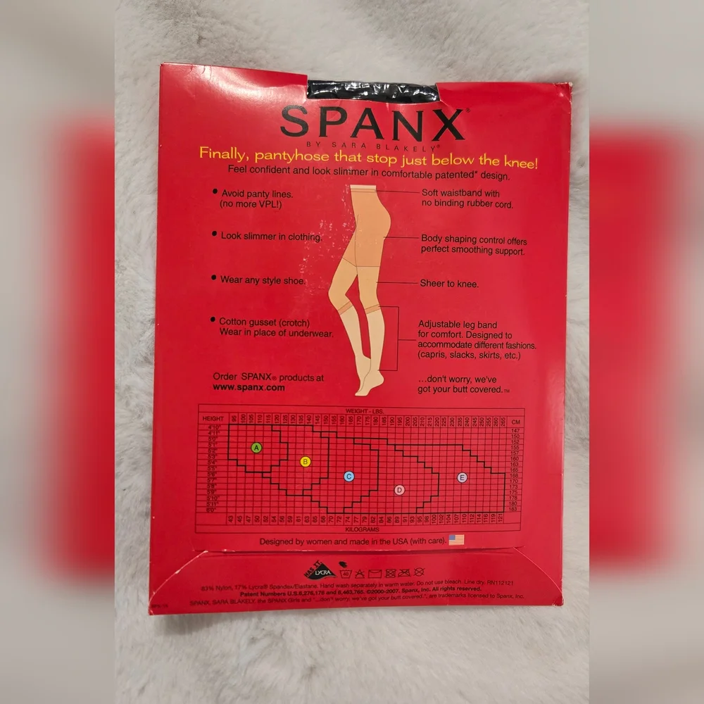 Spanx Sara Blakely Footless Bodyshaping Pantyhose Control Top Black Size B New